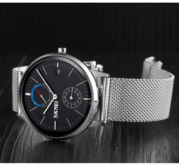 Часы наручные мужские Skmei 9182 (Silver Black, 9182SIBK) (18400)