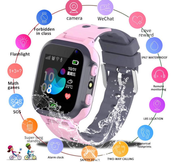 Детские умные смарт часы Q16 с камерой прослушкой Sim-картой (Black) (18360)