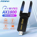 Двухдиапазонный беспроводной сетевой Wi-Fi адаптер USB Fenvi FU-AX1800 2.4G/5G Mu-MIMO Original (Black) (18838)