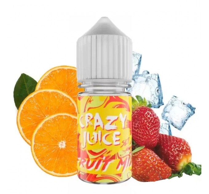 Жидкость для POD систем Crazy Juice Fruit Mix 30 мл 30 мг (Апельсин, клубника с прохладой)