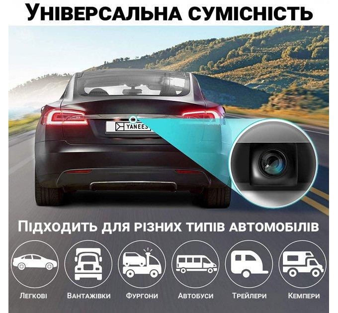 Камера заднего вида Podofo A2961 парковочная камера, CVBS+AHD, IP68, 170° UDstore (Black) (18696)