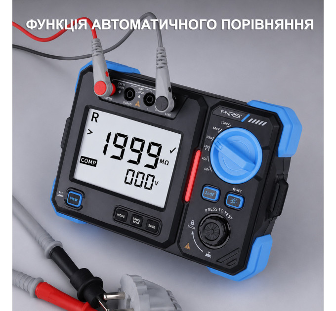 Мегаометр Fnirsi MRT-1050 1000V: 3MΩ 20GΩ измеритель сопротивления изоляции (19666)