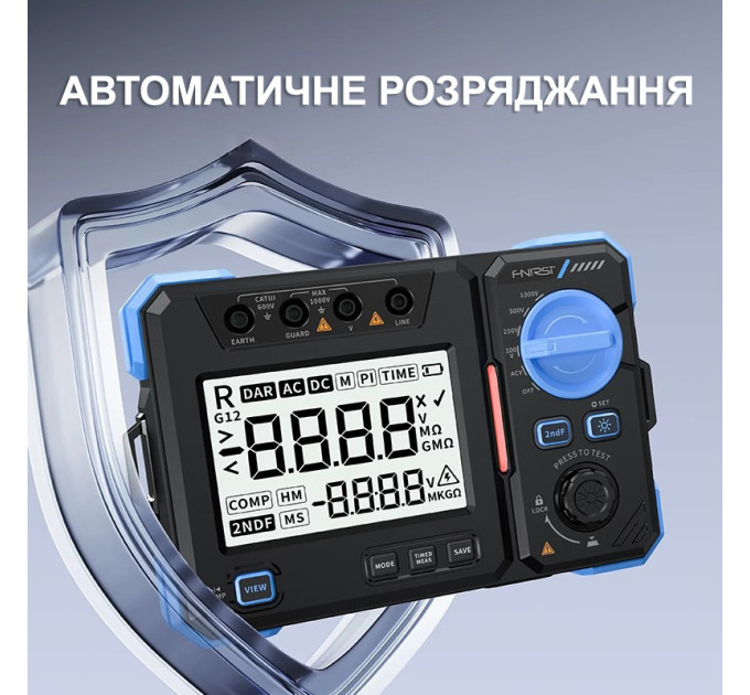 Мегаометр Fnirsi MRT-1050 1000V: 3MΩ 20GΩ измеритель сопротивления изоляции (19666)