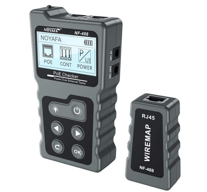 Многофункциональный кабельный тестер Noyafa NF-488 функция PoE Ping для RJ45, DC (18887)