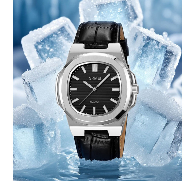 Мужские наручные часы Skmei 2512 Original классические кварцевые (Silver Black, 2512SIBK) (19162)