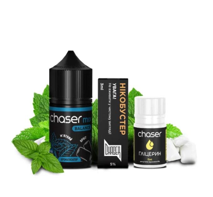 Набор для самозамеса на солевом никотине CHASER Mix BALANCE NEW 30 мл (Мятный Орбит, 0-50 мг) (17808)