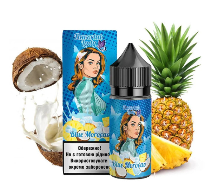 Набір для самозамішування на сольовому нікотині Flavorlab Lady 30 мл, 0-50 мг Blue Morocao (Ананас Кокос) (16561)