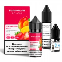 Набор для самозамеса на солевом никотине Flavorlab PE 10000 30 мл, 0-50 мг Strawberry Razz (Клубника абрикос манго)