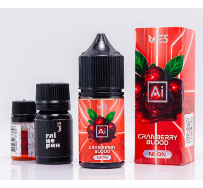 Набор для самозамеса на солевом никотине WES AI NEON 30 мл (Cranberry Blood Клюква, 0-50 мг) (18611)