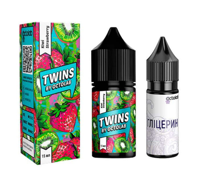 Набор компонентов для самозамеса солевой TWINS 30 мл (Kiwi Strawberry Киви Клубника, 0-65 мг) (18284)