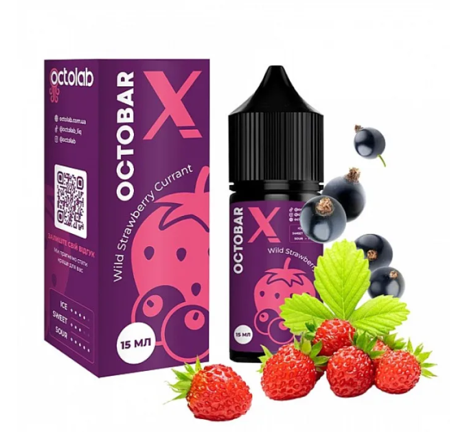 Набор компонентов для самозамеса солевой жидкости Octobar X 30 мл (Wild Strawberry Currant Земляника Смородина, 0-65 мг) (17900)