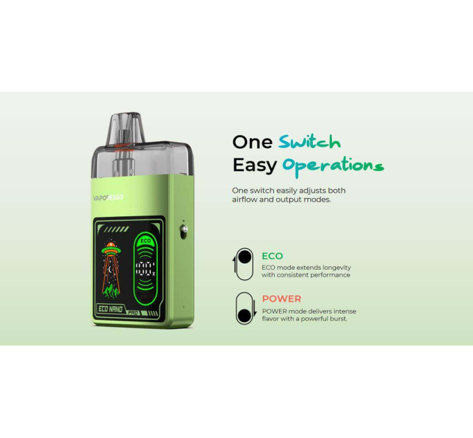 Под-система POD System Vaporesso ECO Nano Pro Pod 1000mAh 6ml Original Kit (Emerald Green) (18104)