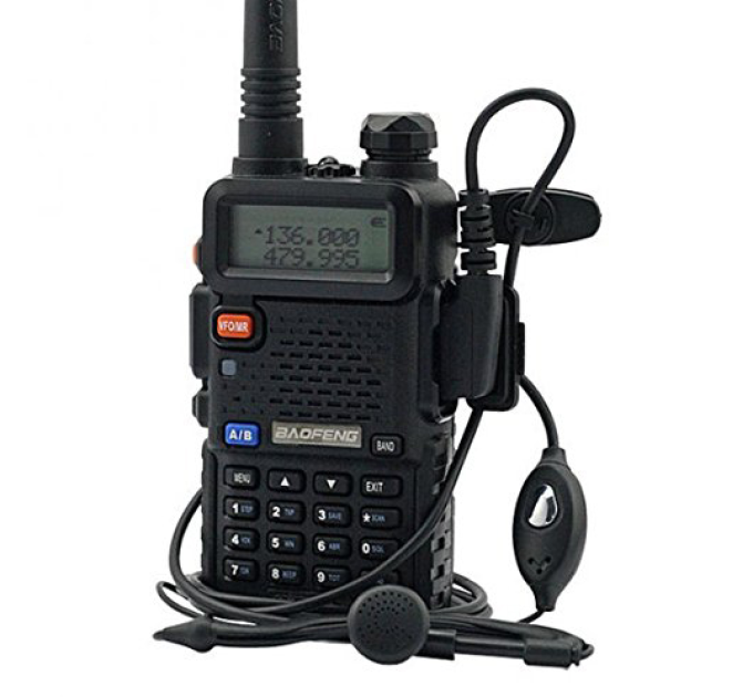 Портативная тактическая Рация + Гарнитура Baofeng UV-5R 5W двухдиапазонная VHF(136-174)/UHF(400-520 МГц) (18835)