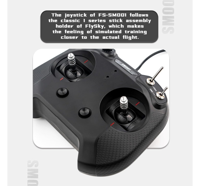 Пульт дистанционного управления FPV  FLYSKY FS-SM001 8CH USB Liftoff, DRL, DCL, DJI Virtual Flight симуляторный 8 канальный (Black) (18777)