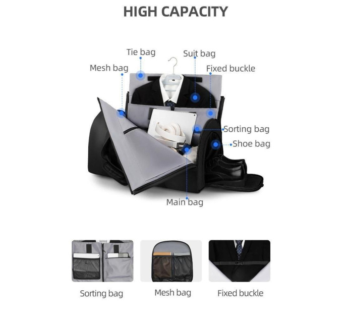 Сумка дорожная мужская Mark Ryden 8920 спортивная большая 50л (Black) (18667)