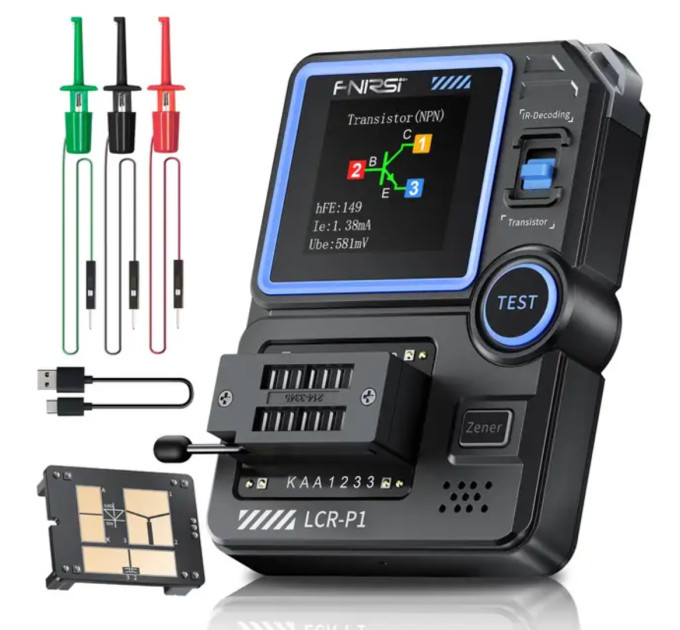 Тестер электронных компонентов Fnirsi LCR-P1 многофункциональный тестер транзисторов (19167)