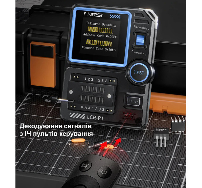 Тестер электронных компонентов Fnirsi LCR-P1 многофункциональный тестер транзисторов (19167)