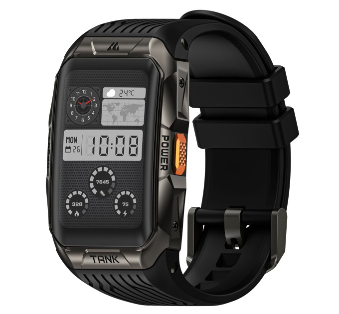 Умные смарт-часы в противоударном тактическом корпусе Kospet Tank X2 Original (Black) (16976)
