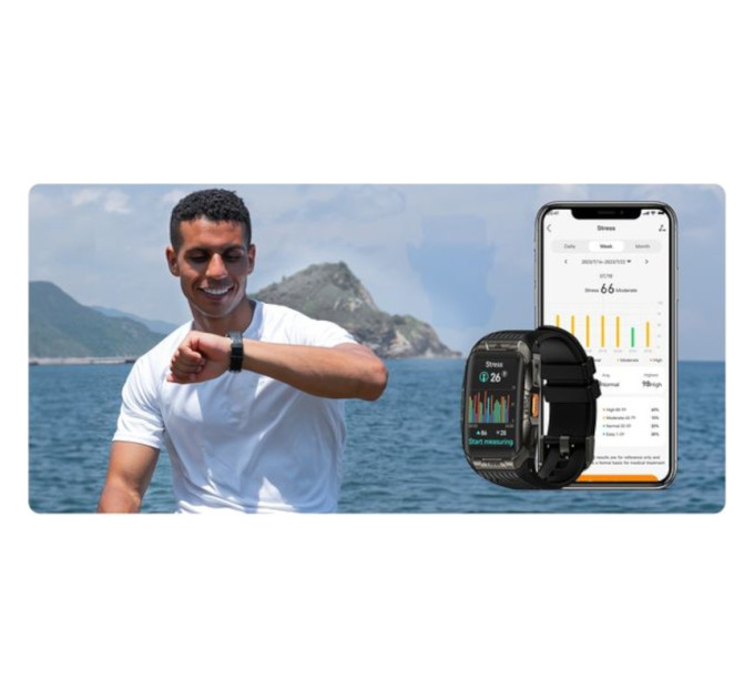 Умные смарт-часы в противоударном тактическом корпусе Kospet Tank X2 Original (Black) (16976)