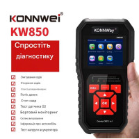 Универсальный автосканер Konnwei KW850 Профессиональный диагностический сканер автомобильный ОБД2, EOBD TFT печать ПК 2.8" TF (Black)
