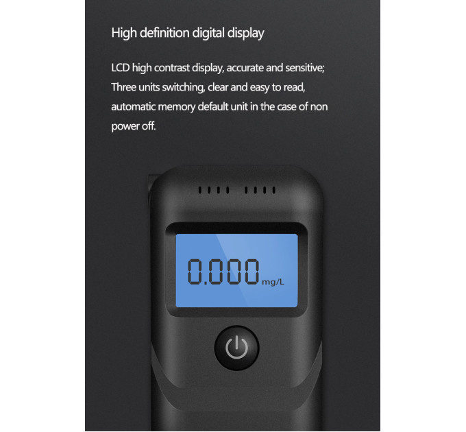 Высокоточный Алкотестер цифровой Lydsto Youpin HD-JJCSY02 (Black) (18572)