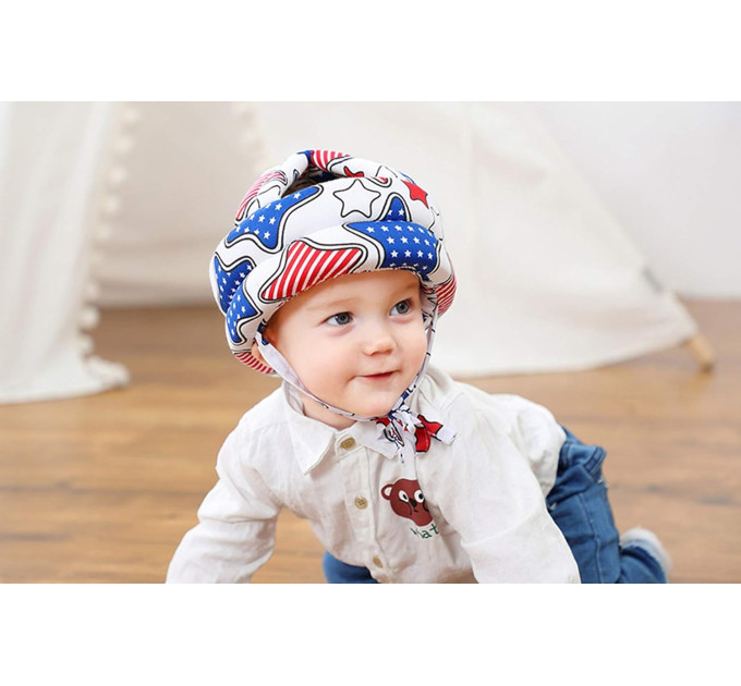 Защитный шлем для малыша от ударов головой LVR 021 мягкая шапка для ползания (Blue) (18984)