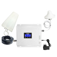 GSM усилитель Lintratek KW20C-GDW 900-1800-2100MHZ Репитер мобильной связи и интернета 4G LTE, Полный комплект