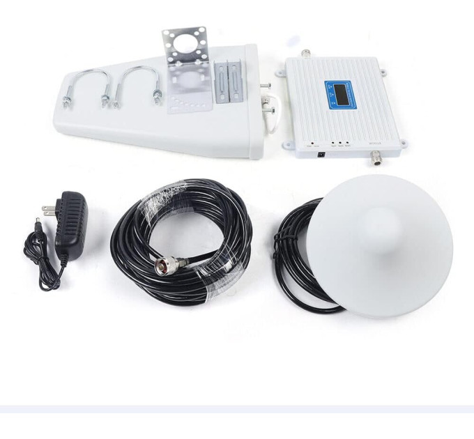 GSM усилитель Lintratek KW20C-GDW 900-1800-2100MHZ Репитер мобильной связи и интернета 4G LTE, Полный комплект (19268)