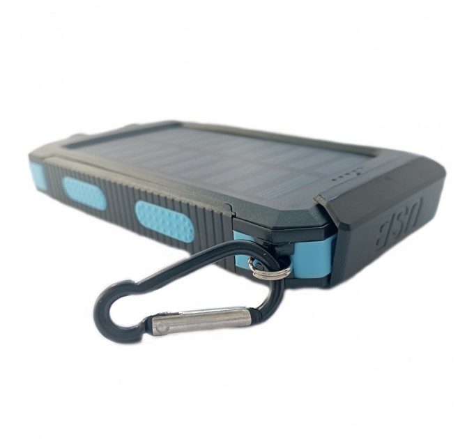 Power Bank Solar 20000mAh повербанк із сонячною панеллю та ліхтариком (Black)