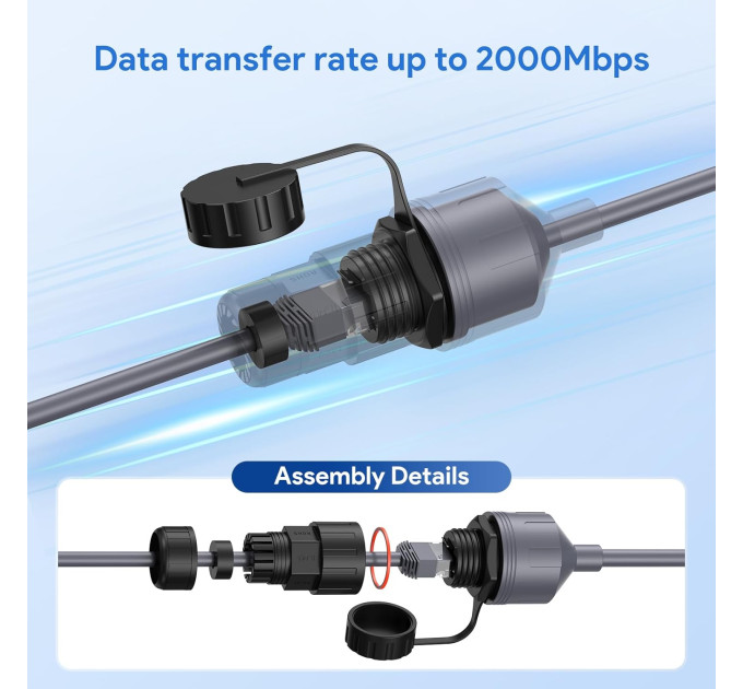 Адаптер переходник EDUP EP-SK0085 для Starlink Gen 3 SPX на RJ45 водонепроницаемый (19213)