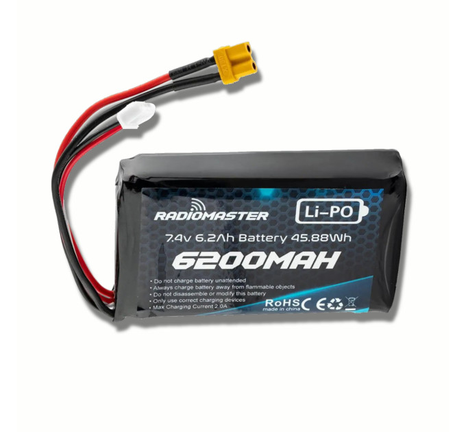 Аккумулятор RadioMaster 2S 6200 mAh FPV JST-XH и XT30, TX16S, BOXER (19262)
