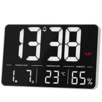 Часы электронные настенные и настольные LOSSO GRAND WC-600 Будильник с пультом (White)