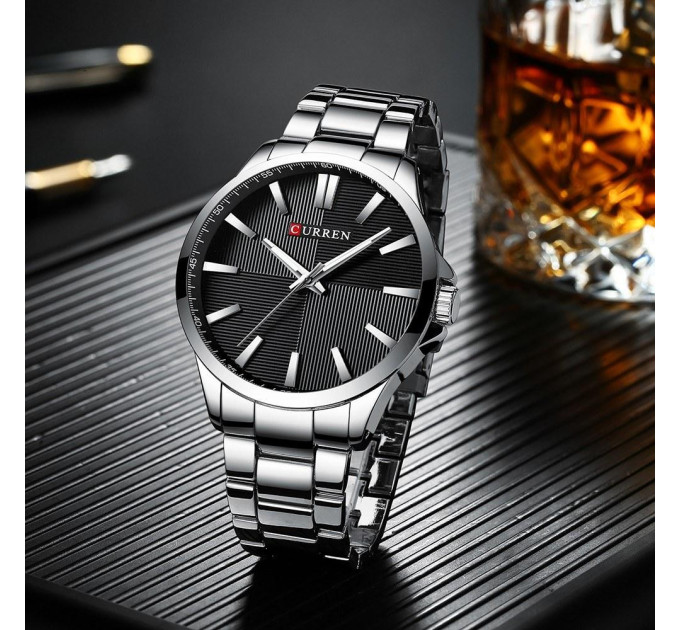 Часы наручные Curren 8322 (Silver Black) (18689)