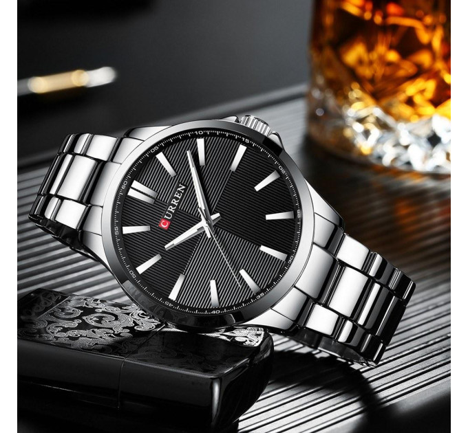Часы наручные Curren 8322 (Silver Black) (18689)