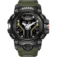 Часы наручные Smael 8075 Original с двойным дисплеем (Army Green)