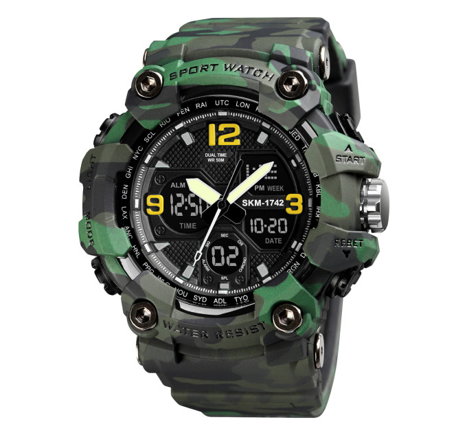 Часы наручные мужские Skmei 1742 Original (Camouflage Green, 1742CMGN) (17168)