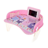 Детский дорожный столик в автомобиль для автокресла LVR 023 с карманом для телефона (Pink)