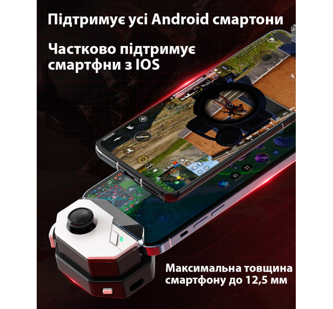 Джойстик для телефона Memo MB02 Original игровой контроллер триггер (Black White) (18533)