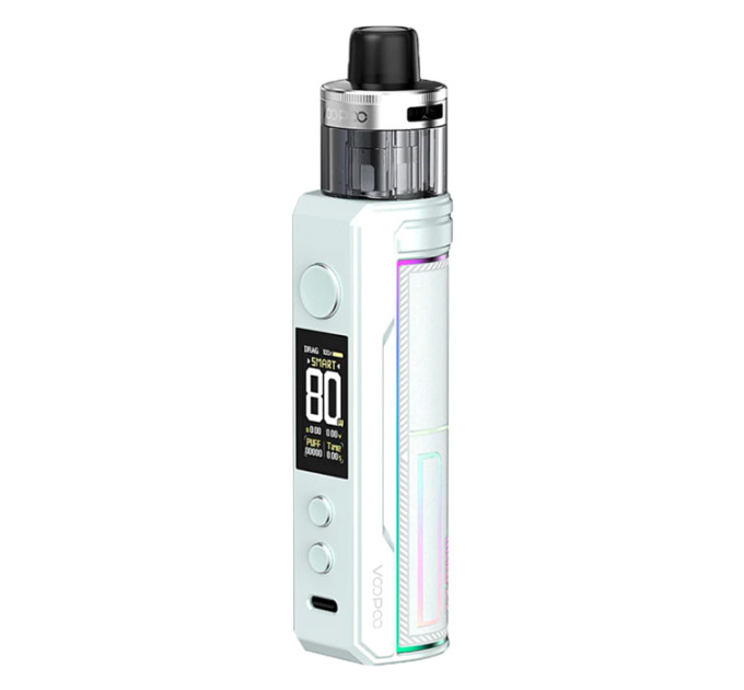 Електронна сигарета VOOPOO Drag X2 80W Pod з картриджем PnP X DTL 5ml Оригінальний комплект (Яскравий сріблястий) (15856)