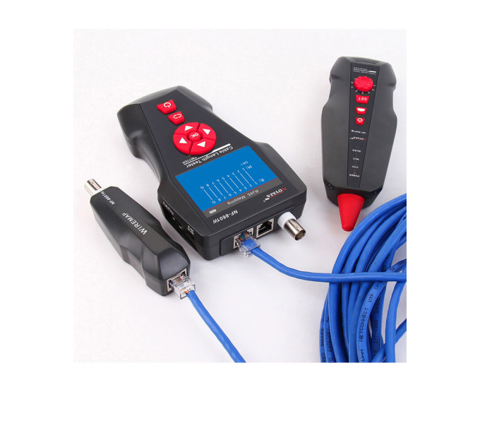 Кабельный и сетевой многофункциональный тестер NOYAFA NF-8601W с функцией PoE Ping для сетевых, BNC-коаксиальных и телефонных кабелей (19899)