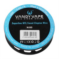Котушка спіралі Vandyvape Superfine MTL Fused Clapton Ni80 Wire Original Coil 3.05 м (30ga*2(=)+38ga - 3.5 Ом)