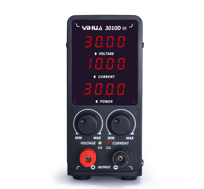 Лабораторный блок питания Yihua 3010D-III Импульсный / 30V / 10A / 300W, цифровая индикация напряжения, тока и мощности (V/A/W) (19466)