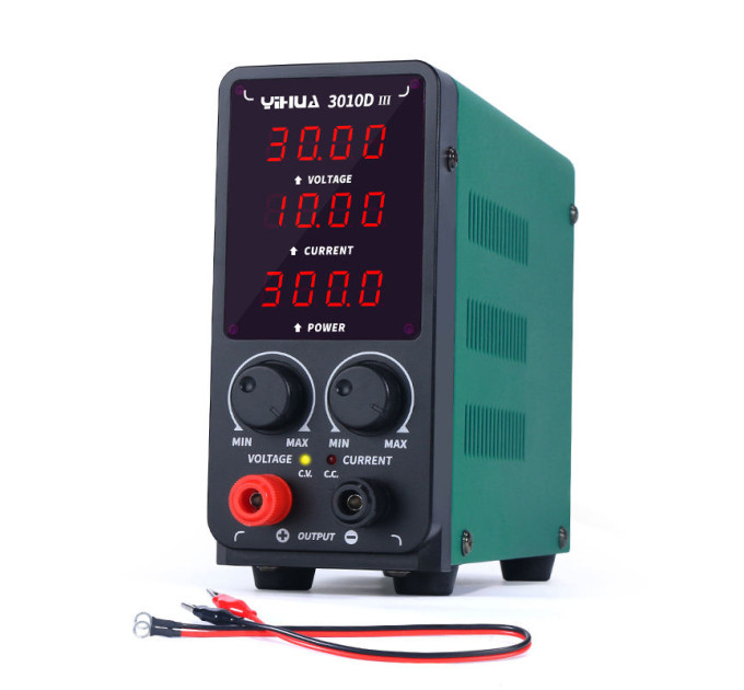 Лабораторный блок питания Yihua 3010D-III Импульсный / 30V / 10A / 300W, цифровая индикация напряжения, тока и мощности (V/A/W) (19466)