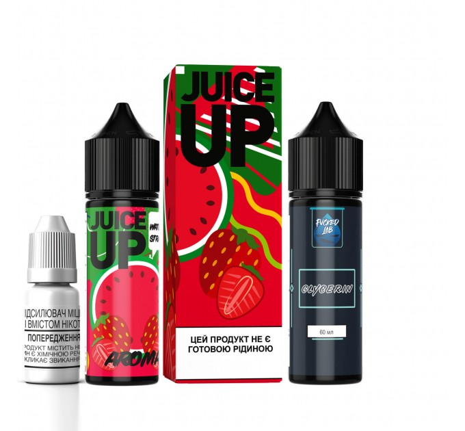 Набор для самозамеса на органическом никотине Fucked Juice Up 60 мл, 0-3 мг Watermelon Strawberry (Арбуз Клубника) (15548)