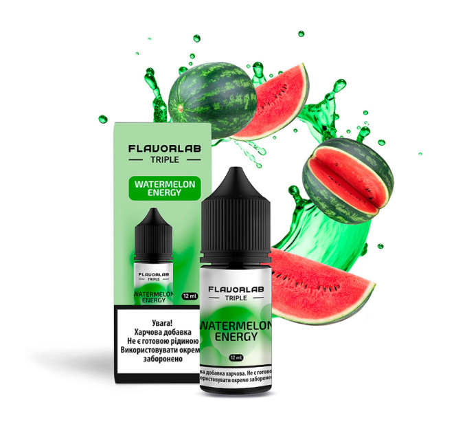 Набор для самозамеса на солевом никотине Flavorlab Triple 30 мл (Watermelon Energy Арбуз энергетик, 0-65 мг) (17539)