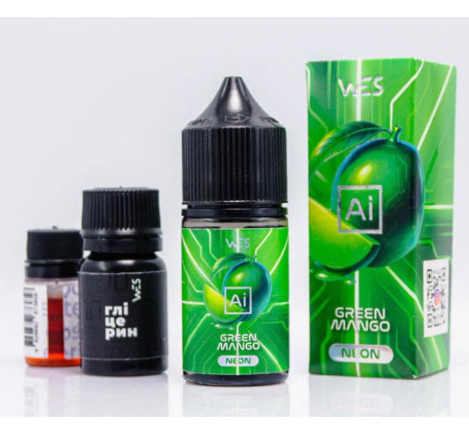 Набор для самозамеса на солевом никотине WES AI NEON 30 мл (Green Mango Спелое зеленое манго, 0-50 мг) (18612)