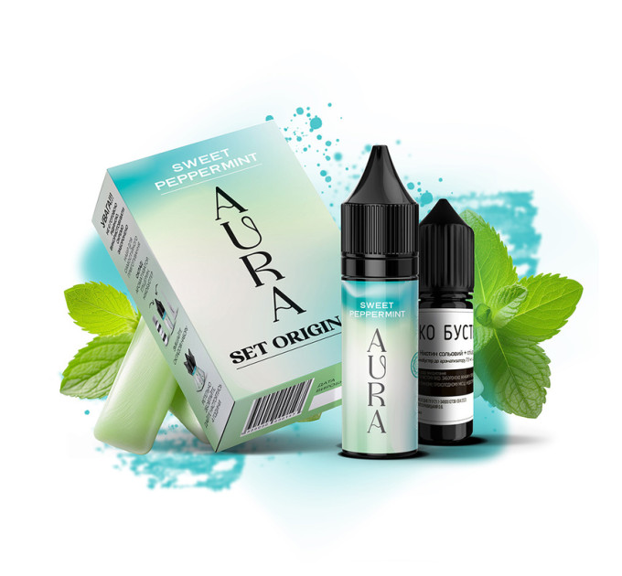 Набор для самозамеса солевой Aura 30 мл (Sweet Peppermint Перечная Мята, 0-50 мг) (17207)
