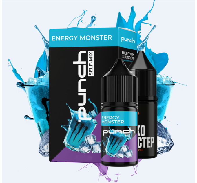 Набор для самозамеса солевой Punch 30 мл (Energy Monster Энергетик со льдом, 0-65 мг) (17393)