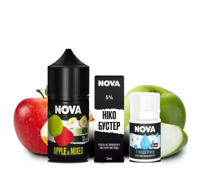 Набор компонентов для самозамеса солевой Nova 30 мл (APPLE MIXED Яблоко, 0-50 мг) (18070)