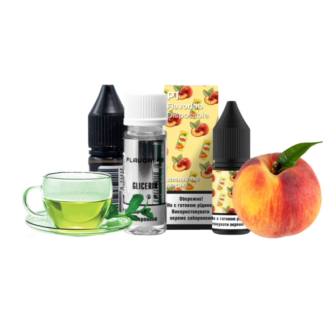 Набор компонентов для самозамеса солевой жидкости Flavorlab P1 10 мл (Green Tea Peach Зеленый чай персик, 0-50 мг) (17918)